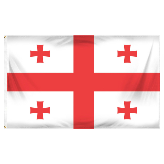 Georgia national flag with red crosses on a white background