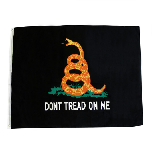 3ftx5ft Poly Black Gadsden Flag