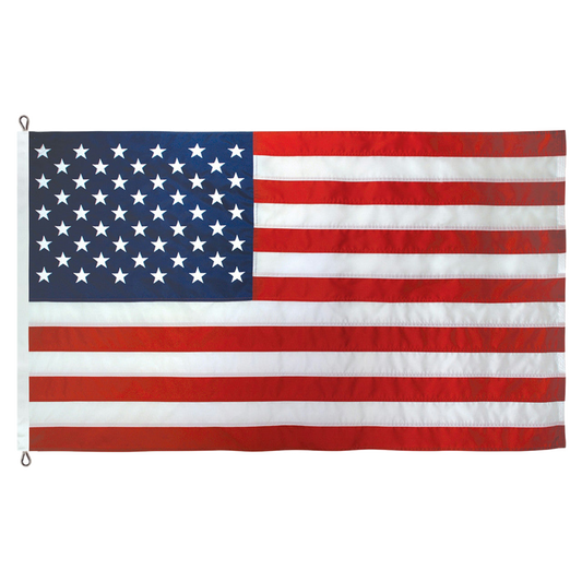 American flag with stars and stripes on a white background