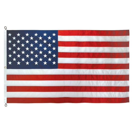 American flag with stars and stripes on a white background