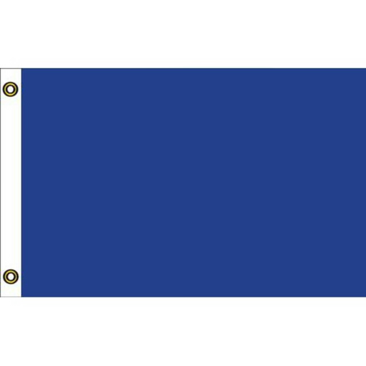 Solid blue flag with grommets on a white background