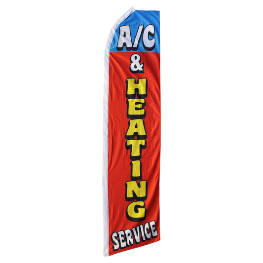 A/C & Heating Services Swooper Flag - 11.5ft x 2.5ft