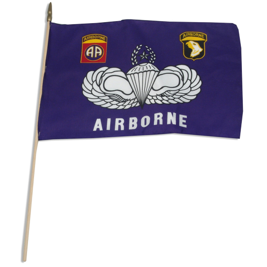 Airborne (Regular) 12" x 18" mounted on 24" wooden stick
