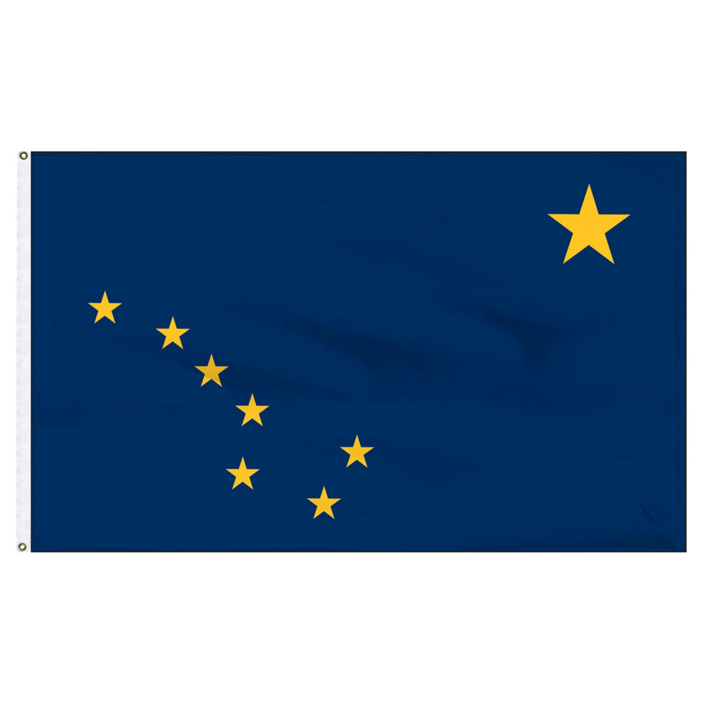 Alaska state flag: gold Big Dipper and North Star on a blue field.
