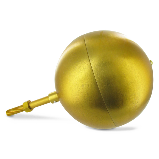 Gold ball flagpole topper on a white background