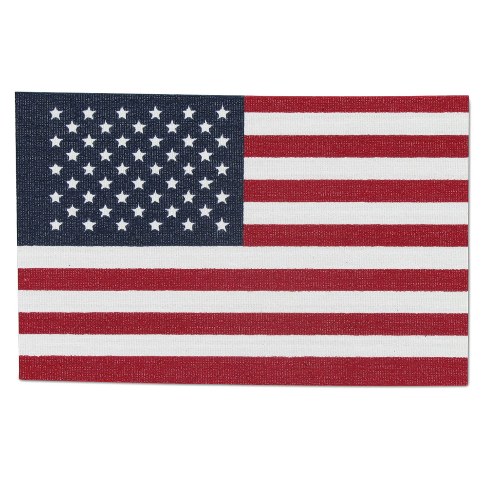 American flag patch on a white background