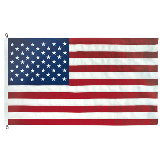 American flag with stars and stripes on a white background