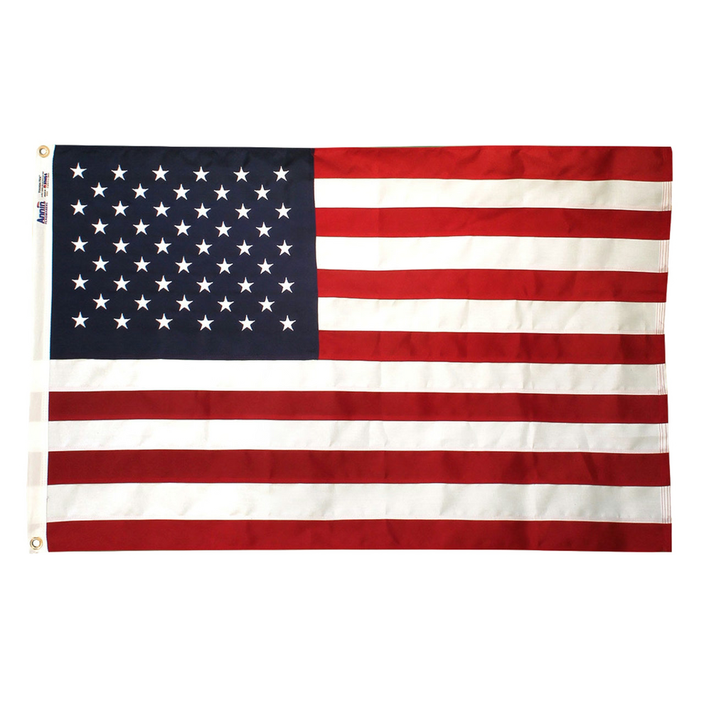 American flag with stars and stripes on a white background