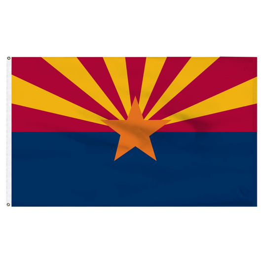 State of Arizona flag with red, yellow, and blue colors on a white background