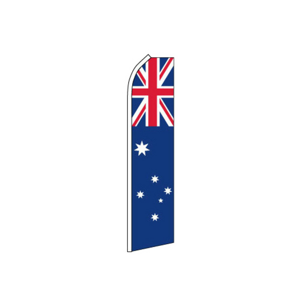 Swooper flag with Australian flag design on a white background
