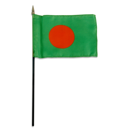 Bangladesh national flag with a red circle on a green background