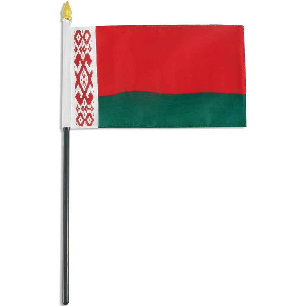 Belarus flag with red and green design on a white background