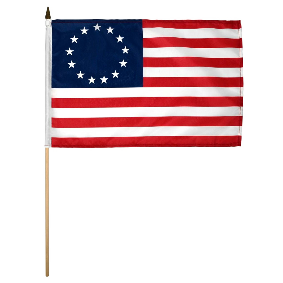 Betsy Ross 12in x 18in Polyester Stick Flag – United States Flag Store
