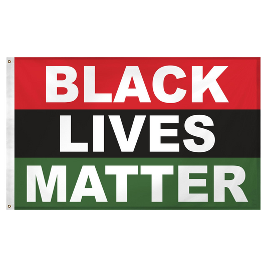 Black Lives Matter flag with red, black, and green stripes