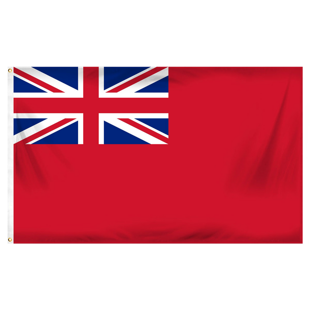 British Red Ensign flag with Union Jack in upper left corner