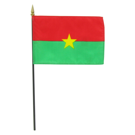 Flag of Burkina Faso with a yellow star on a red and green background