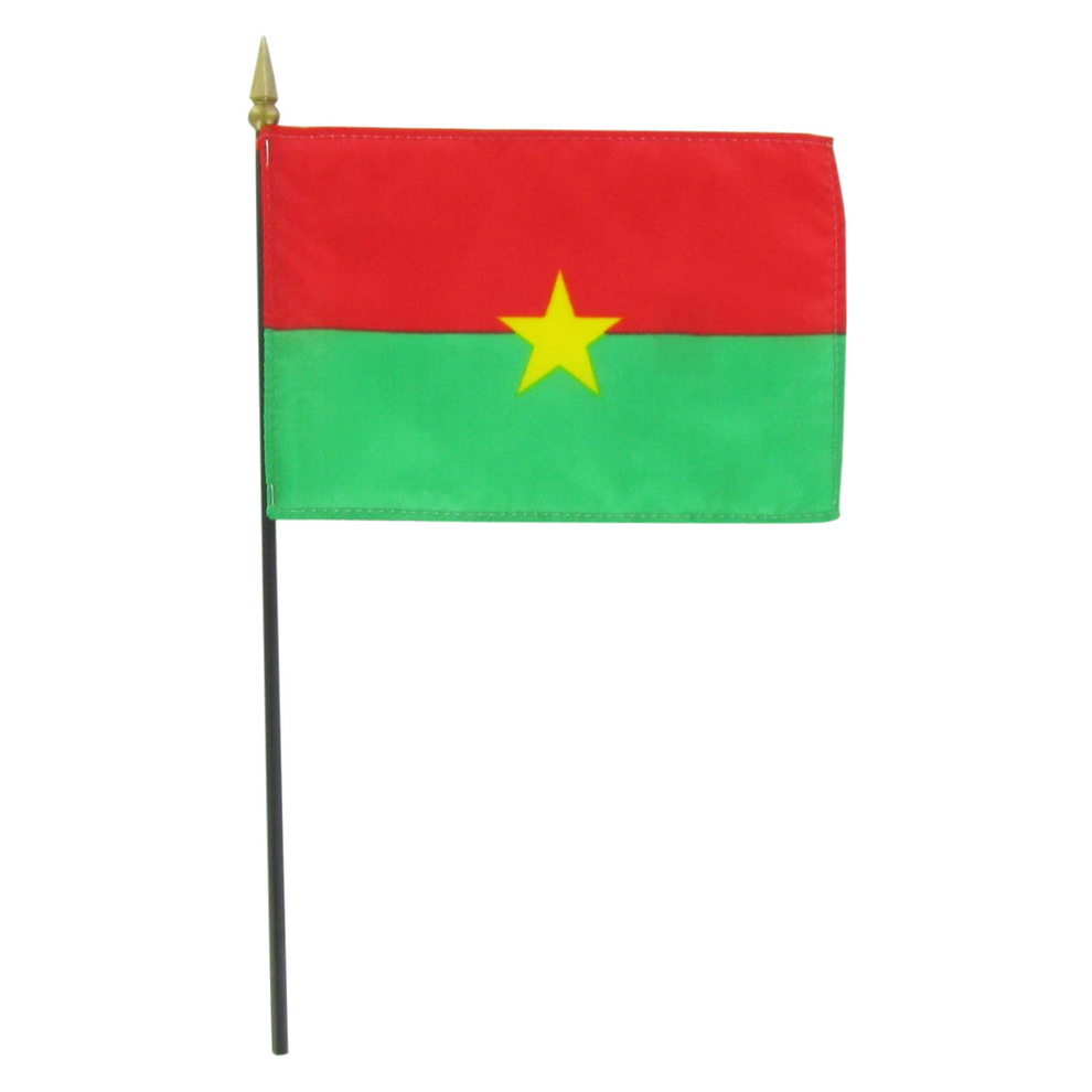 Flag of Burkina Faso with a yellow star on a red and green background