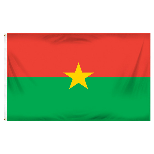 Burkina Flag 3ft x 5ft Printed Polyester