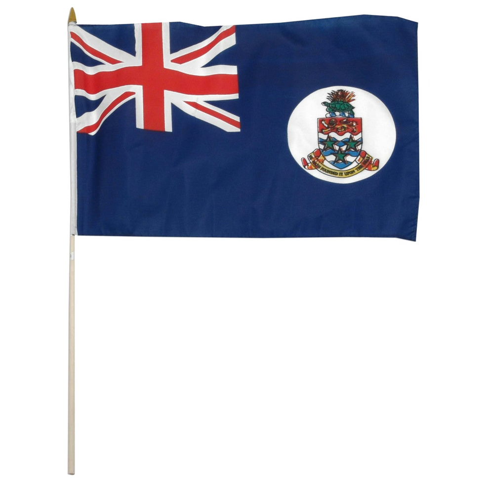 Cayman Islands flag with Union Jack and coat of arms on a blue background
