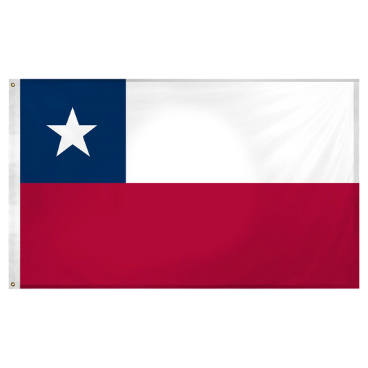 Chile national flag with blue, white, and red horizontal stripes and a white star in the top left corner.