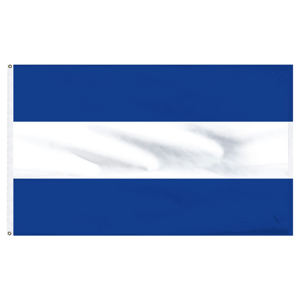 El Salvador flag with two blue horizontal stripes and a white center