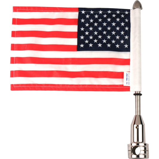 Fixed Stainless Steel Motorcycle Flag Mount - 5/8"