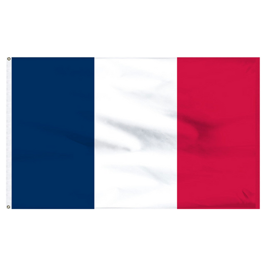 French flag with blue, white, and red horizontal stripes