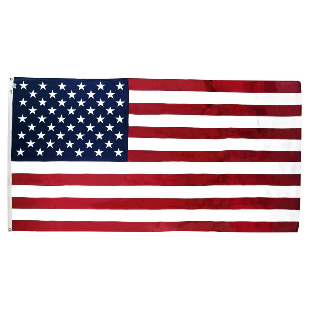 American flag with stars and stripes on a white background