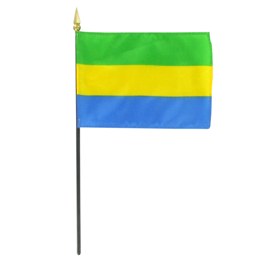 Gabon 4" x 6" Stick Flag