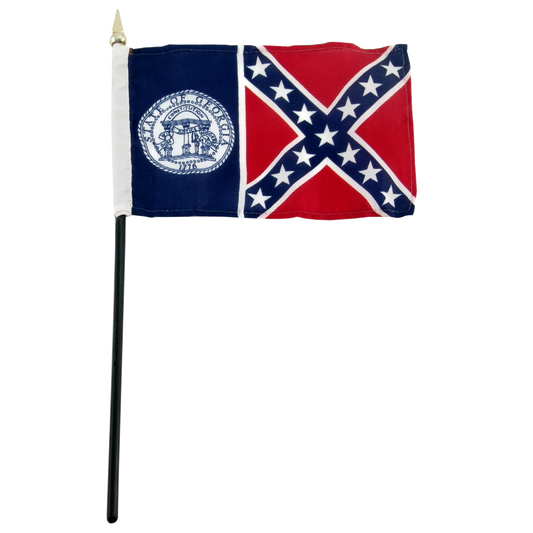 State of Georgia flag with blue and red design on a white background