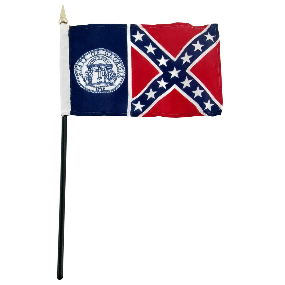 State of Georgia flag with blue and red design on a white background