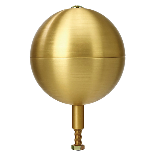 Gold ball flagpole topper on a white background