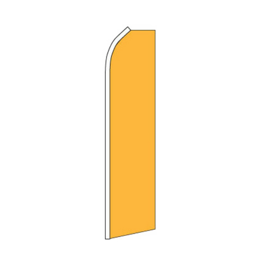 Orange feather flag with white pole on a white background