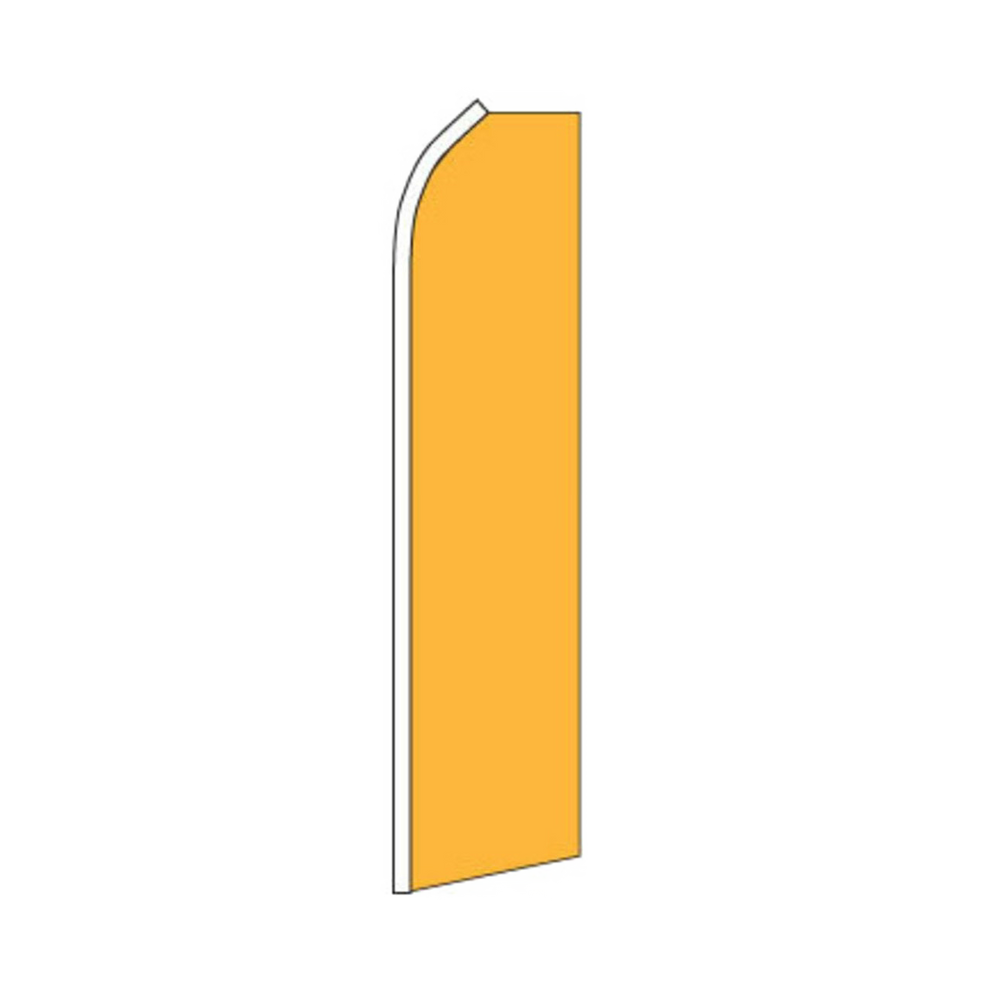 Orange feather flag with white pole on a white background