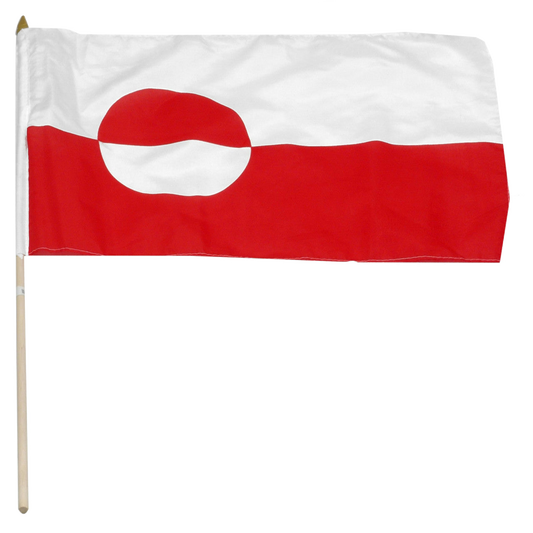 Greenland national flag with a red and white design on a white background
