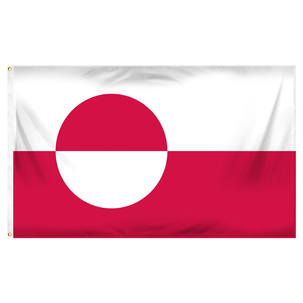Greenland flag with a red and white design on a white background
