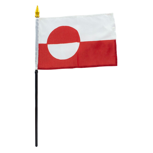 Greenland national flag with a red and white design on a white background