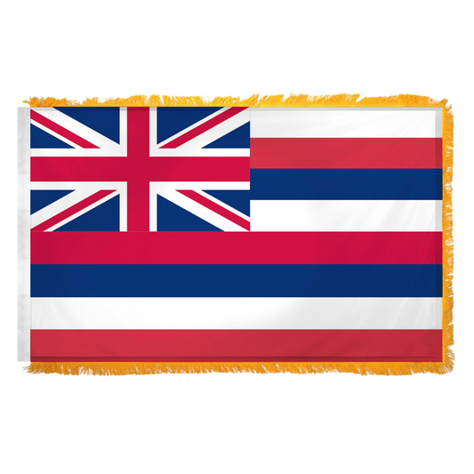 Hawaii 4X6ft Nylon Flag with Indoor Pole Hem and Fringe