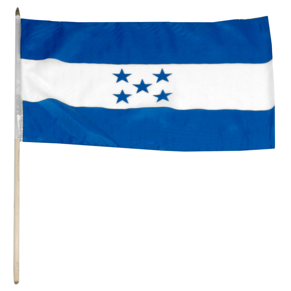 Flag of Honduras with blue and white colors and five blue stars on a white background