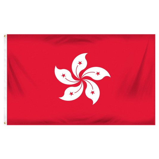 Hong Kong red flag with a white star emblem on a white background
