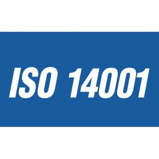 ISO 14001 logo on a blue background