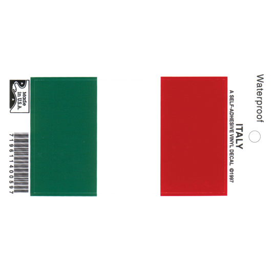 Flag of Italy decal on a white background