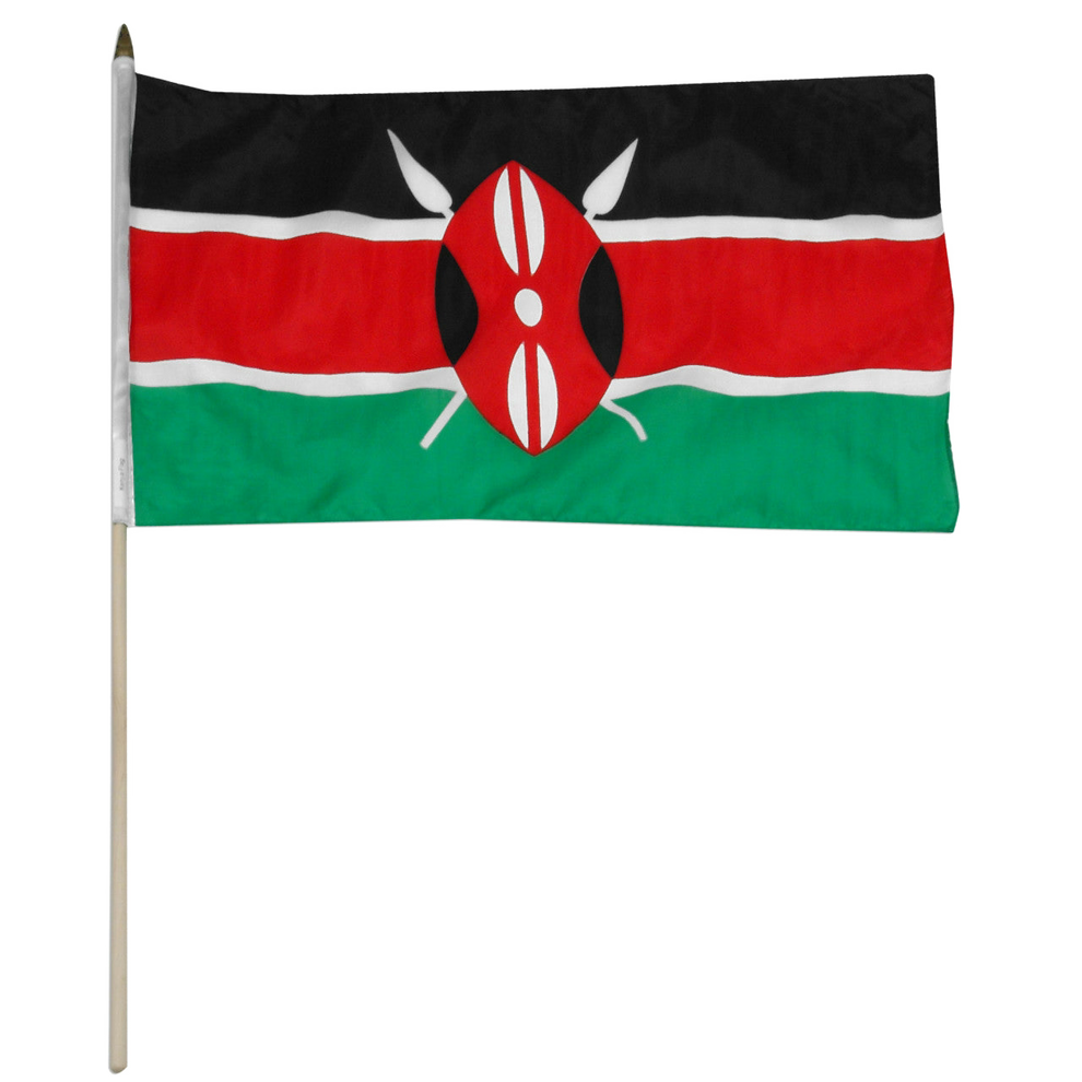 Kenyan flag on a white background