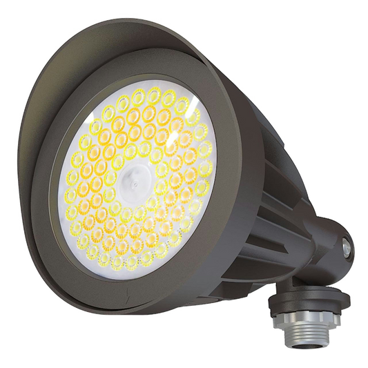 LED light fixture with circular design on a white background