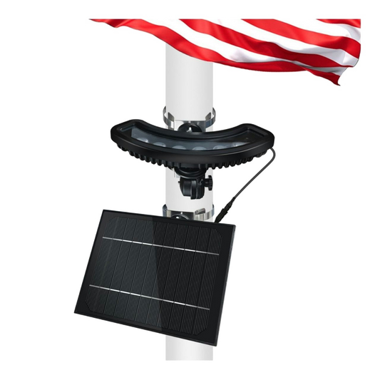 Solar light with American flag on a white background