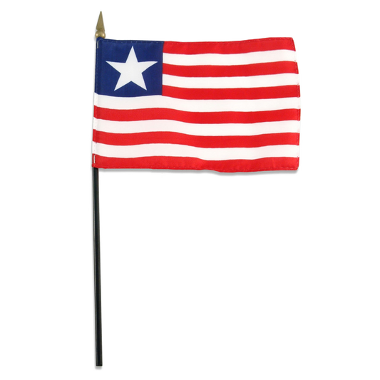 Liberian flag on a white background