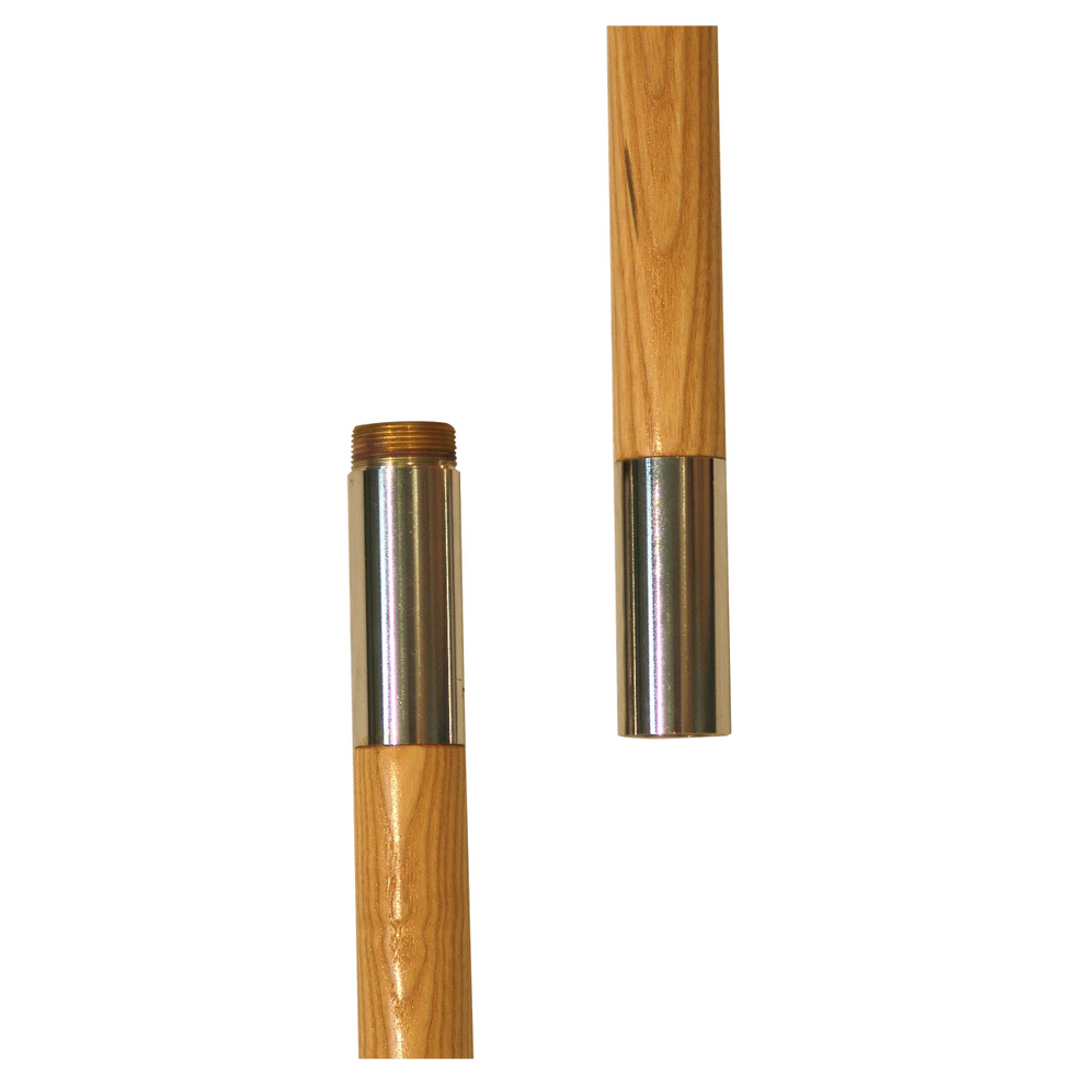 Two sections of a residential indoor flagpole