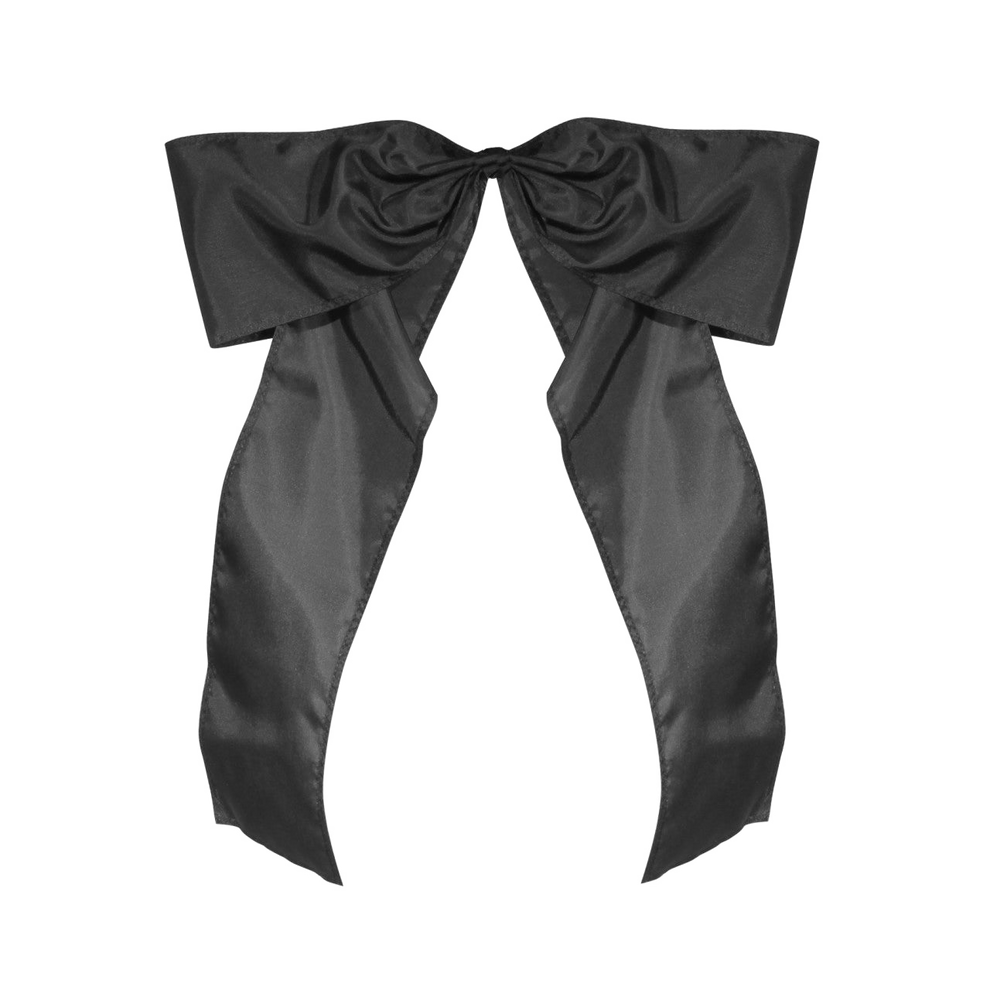 Black bow with ribbons