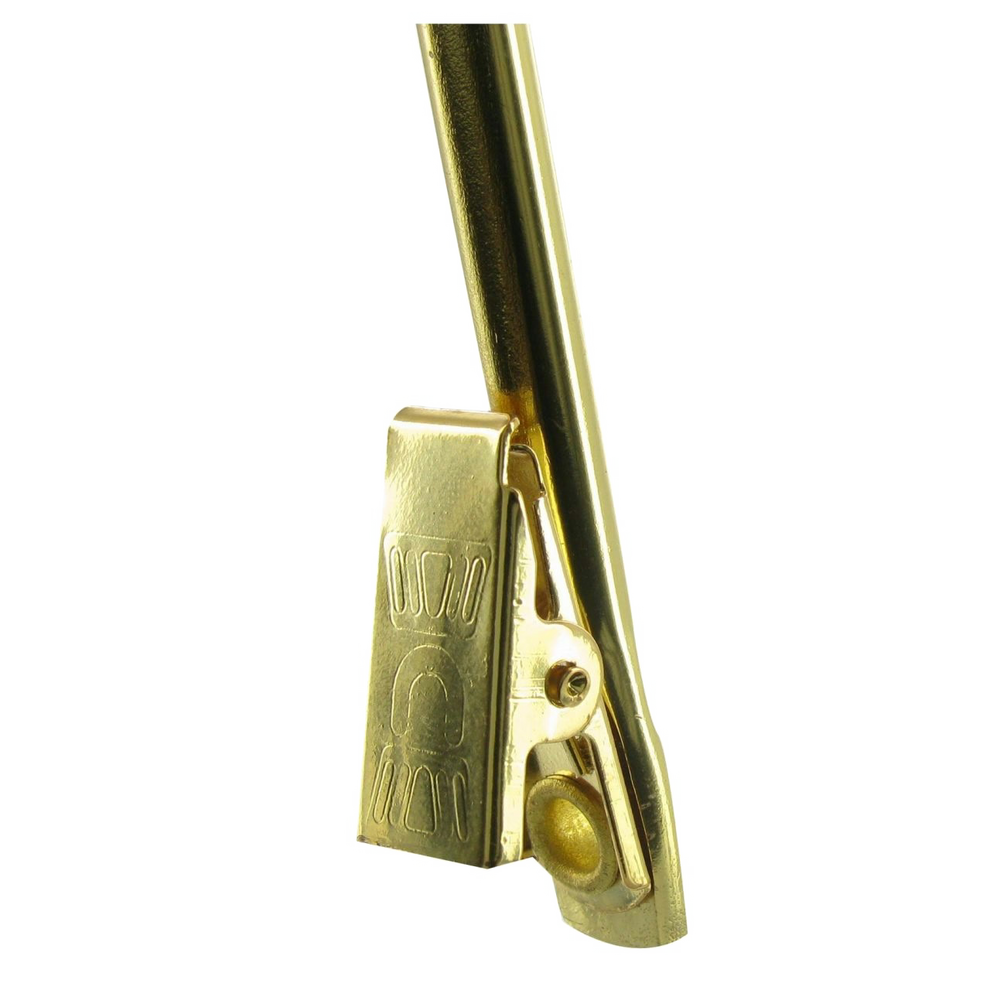 Clip on a gold flag spreader