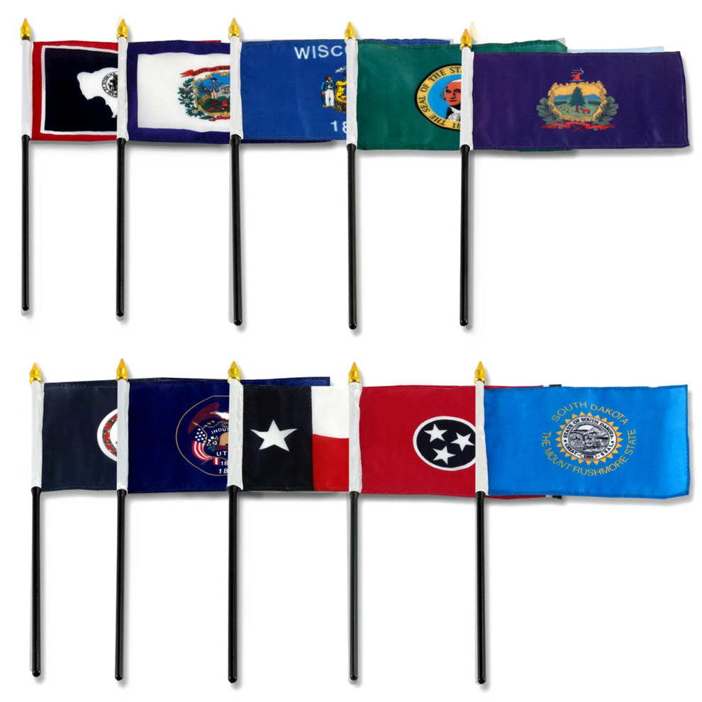 Various state flags from a set of fifty state flags